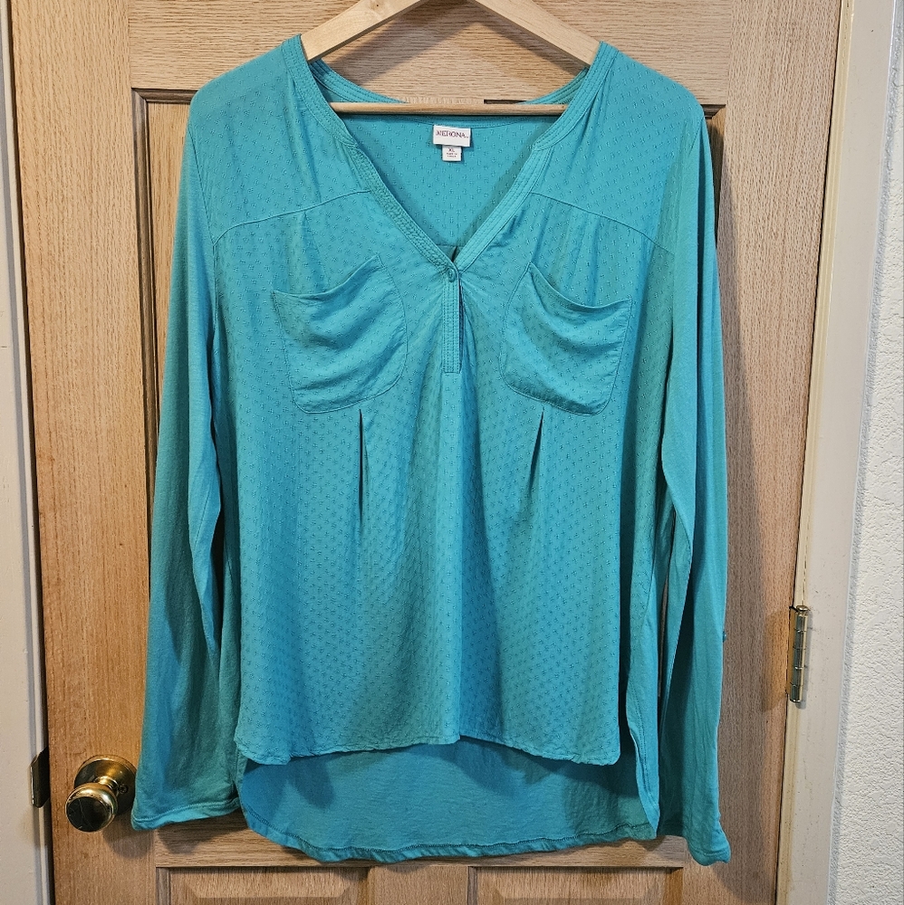 Size XL Merona Teal Long Sleeve Casual Top